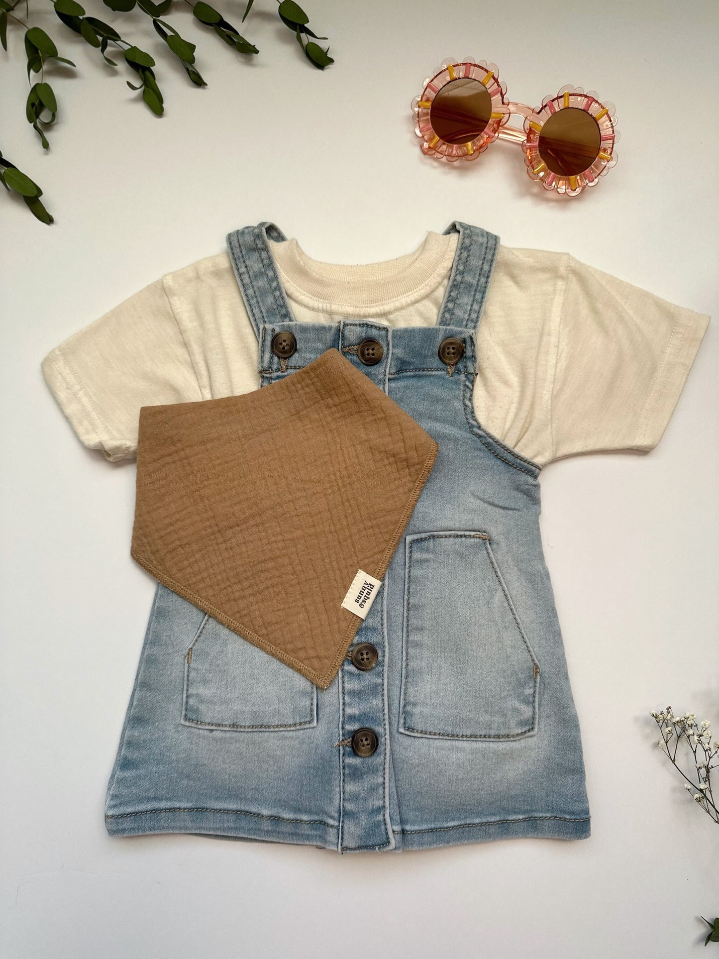 Solid Brown Bandana Bib - Tumbleweed