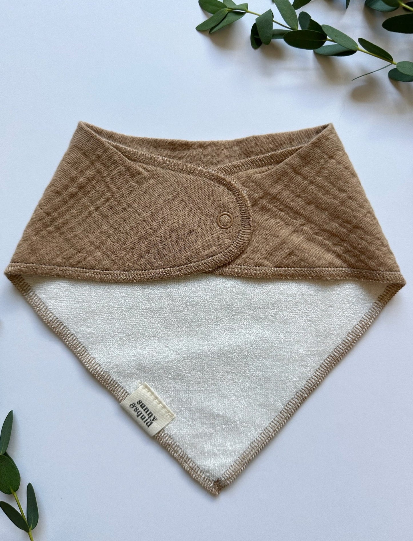 Solid Brown Bandana Bib - Tumbleweed