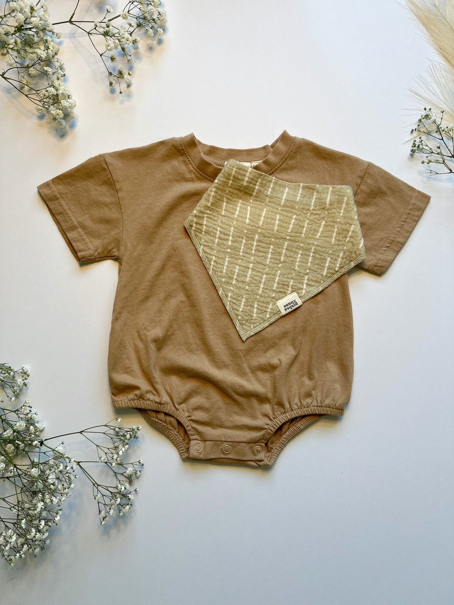 Light Green Lines and Dots Bandana Bib - Seaweed