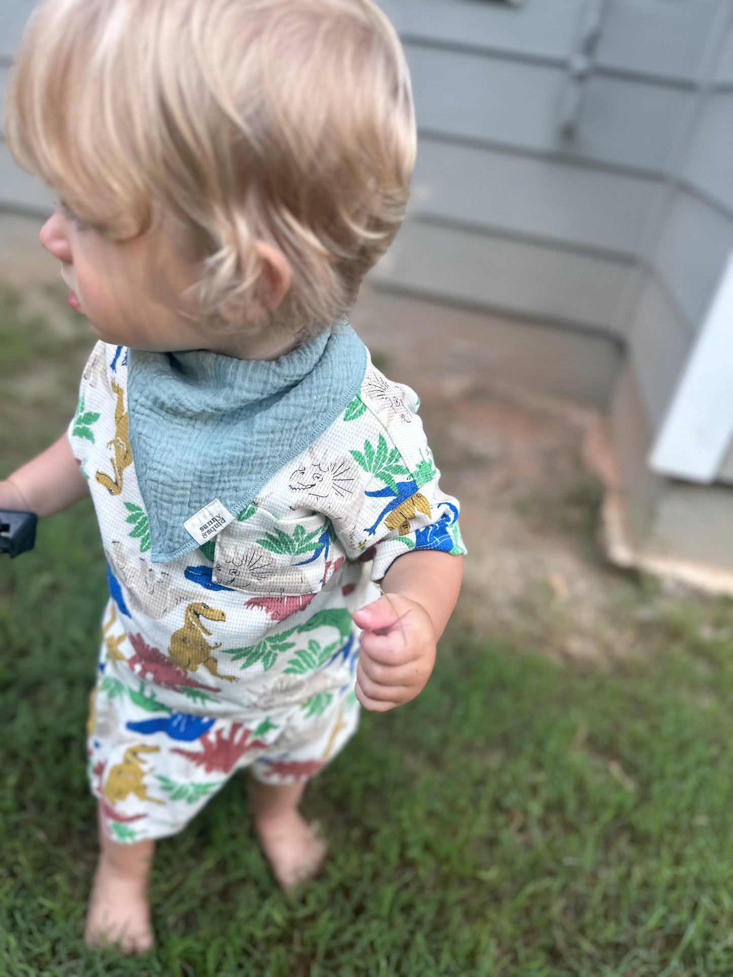 Solid Blue Bandana Bib - Jellyfish