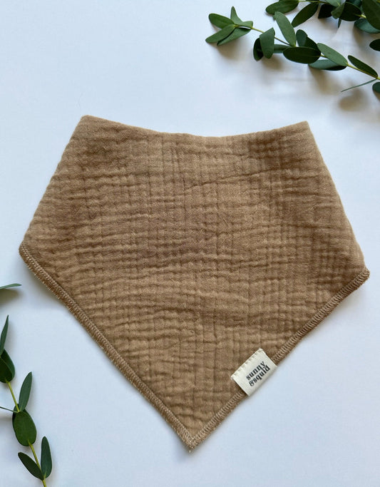 Solid Brown Bandana Bib - Tumbleweed