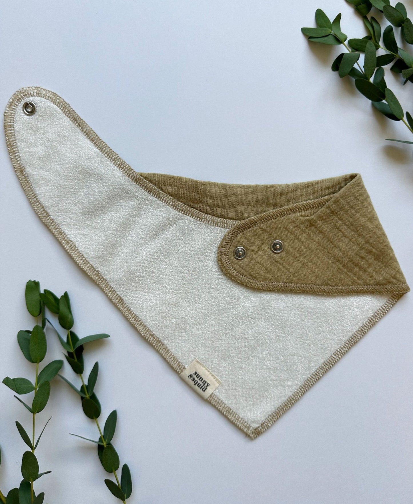 Solid Earthy Green Bandana Bib - Lanier