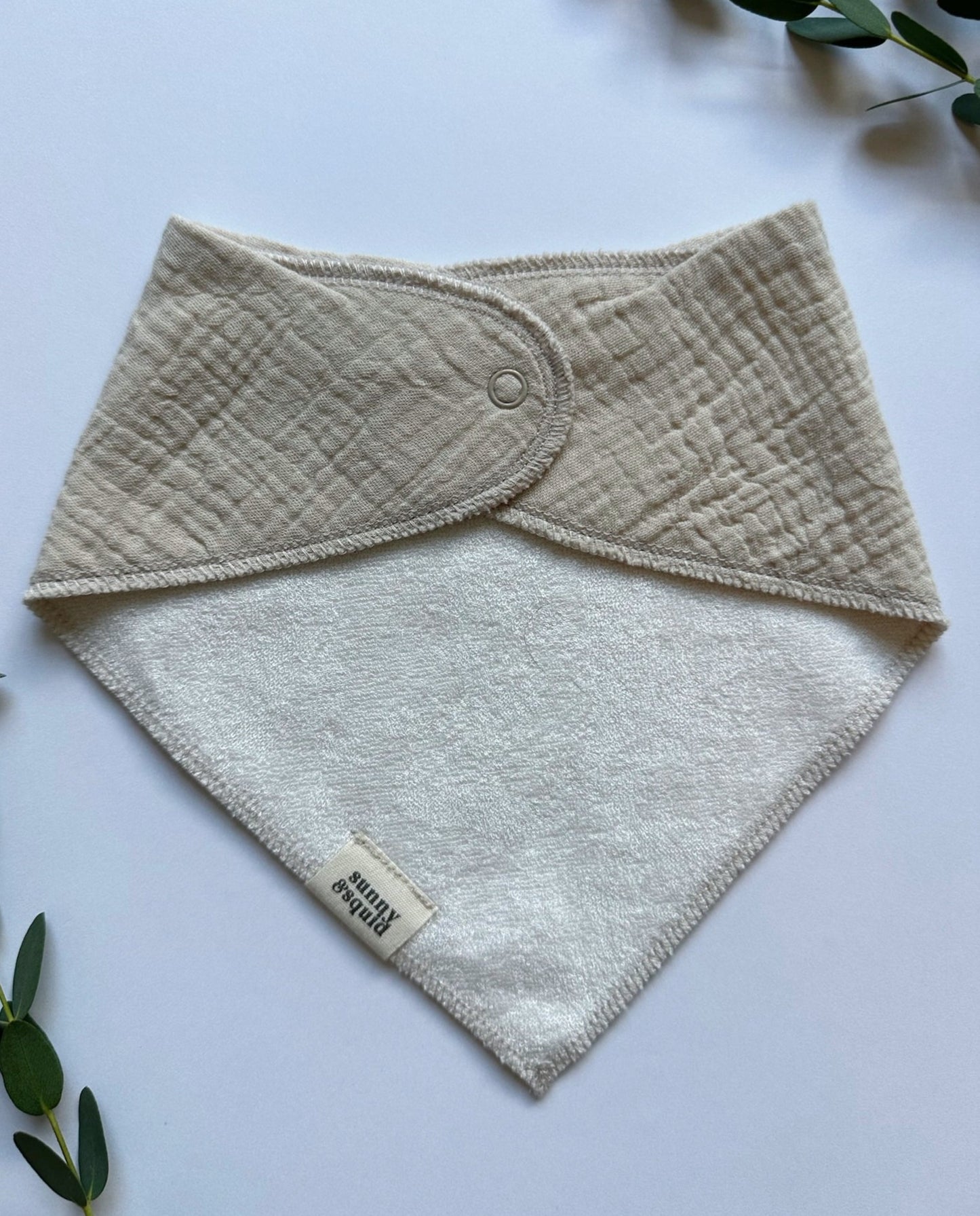 Solid Neutral Bandana Bib - Sand