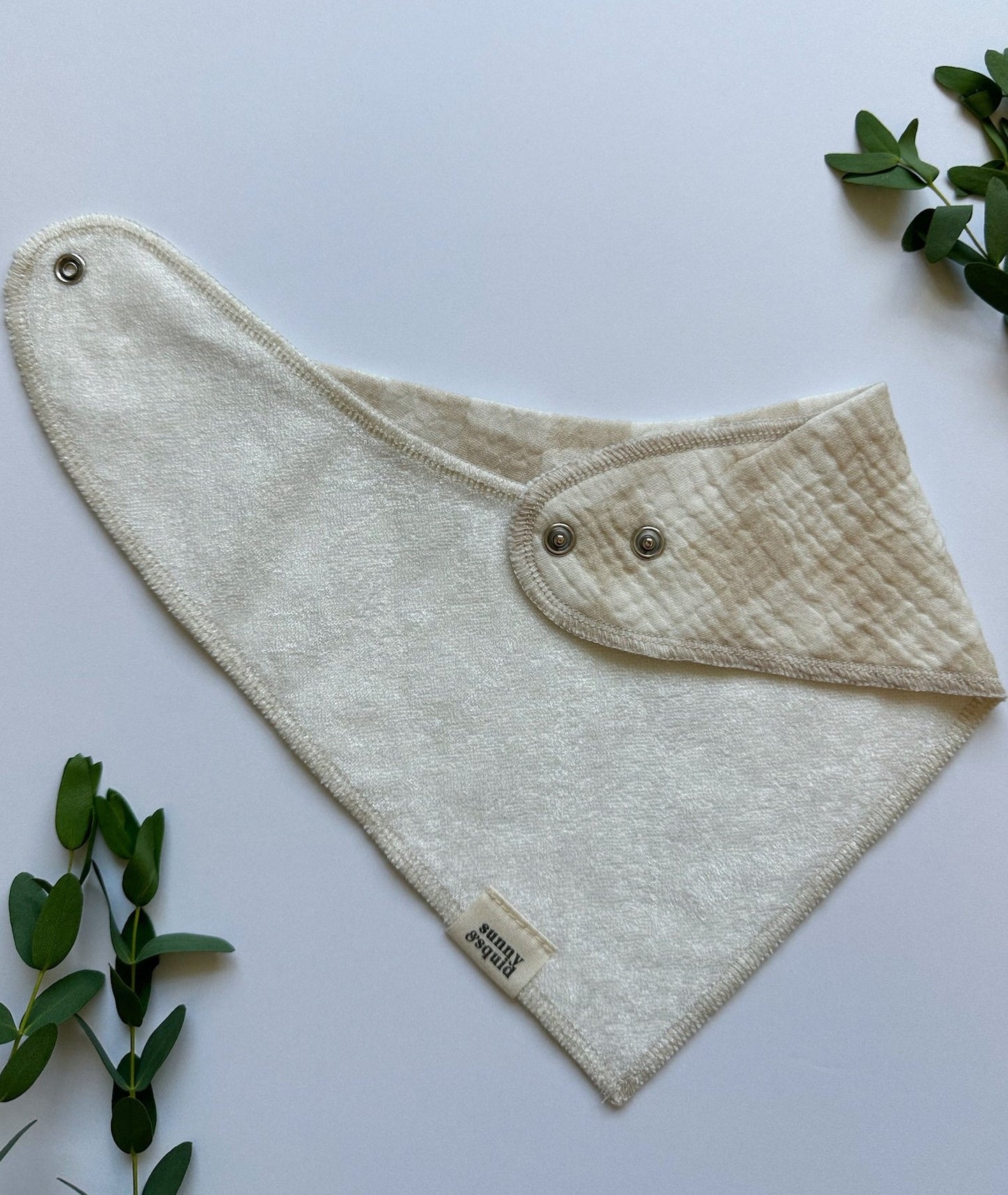 Neutral Checkered Bandana Bib - Dune