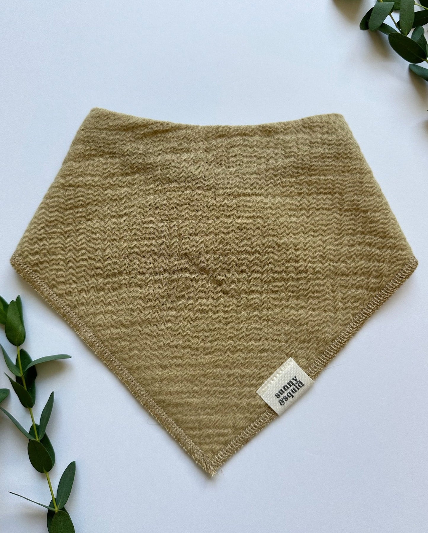 Solid Earthy Green Bandana Bib - Lanier