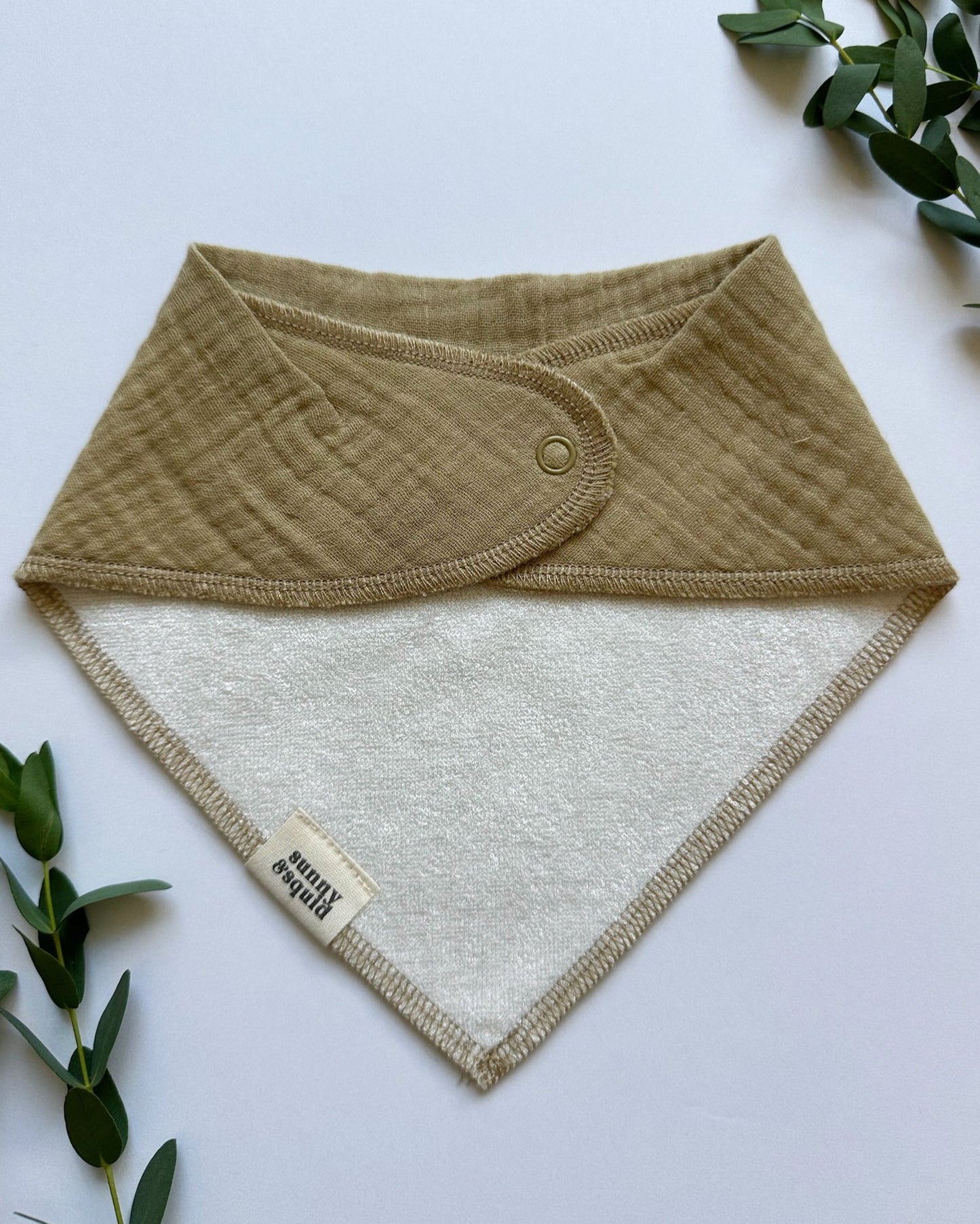 Solid Earthy Green Bandana Bib - Lanier