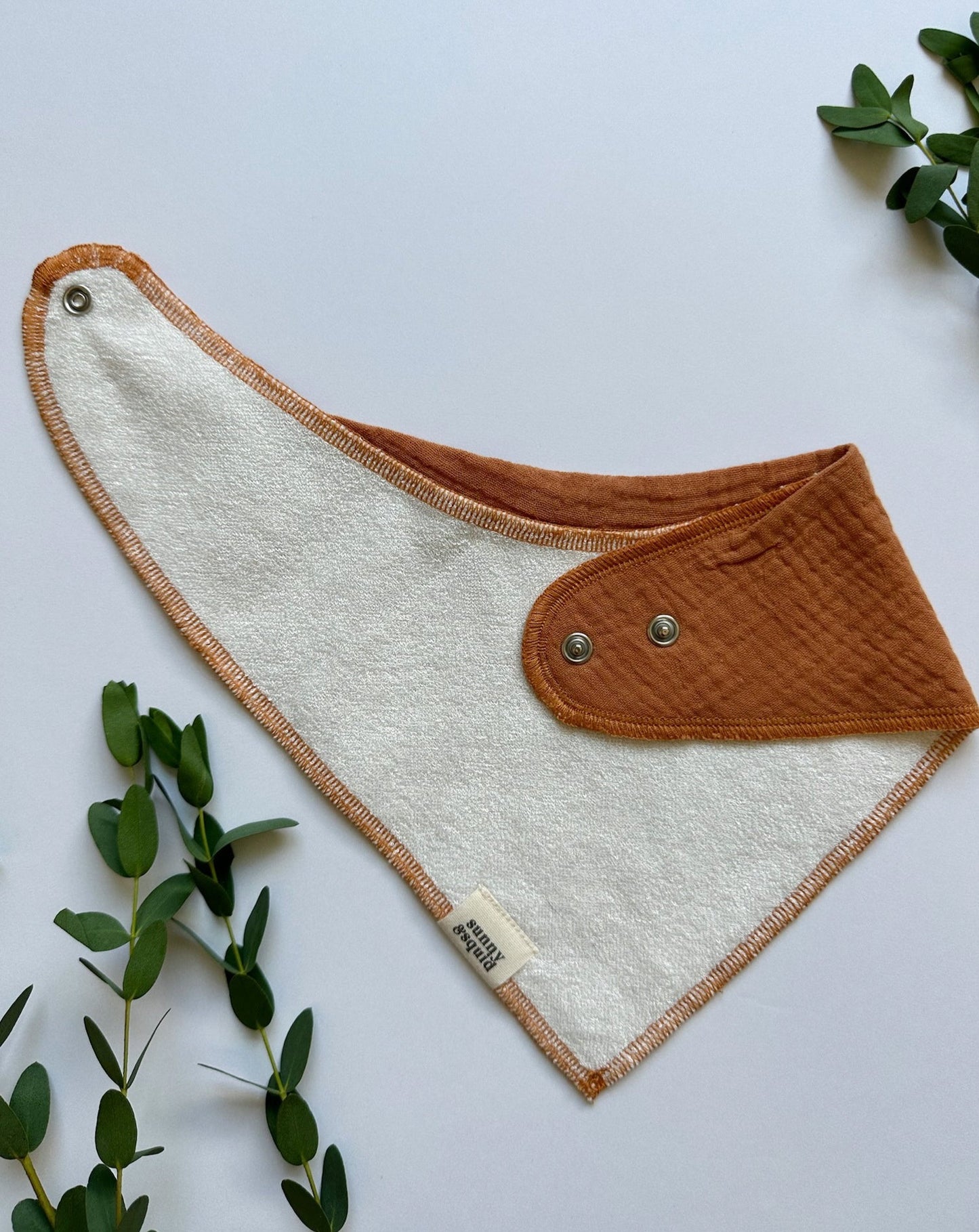 Solid Burnt Orange Bandana Bib - Flame