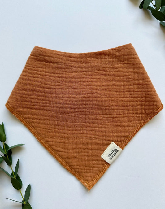 Solid Burnt Orange Bandana Bib - Flame