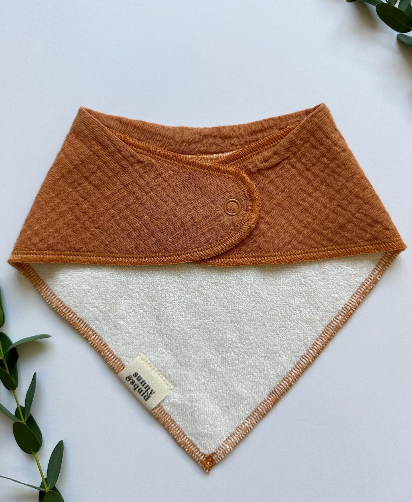 Solid Burnt Orange Bandana Bib - Flame